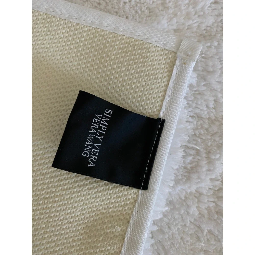 Simply Vera Vera Wang White Shaggy Bath Runner Rug 20x60 Solid Plush Latex Back